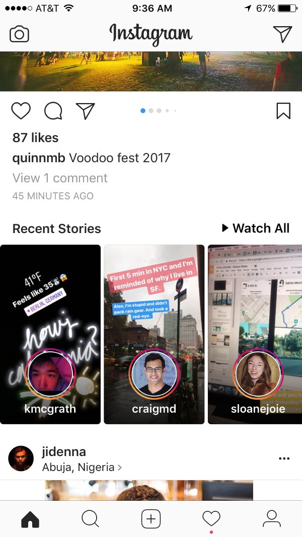 Instagram, anteprima delle Storie