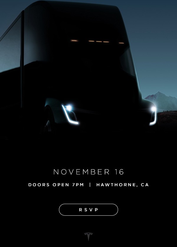 Tesla Truck, presentazione il 16 di novembre