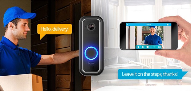 È possibile interagire con Blink Video Doorbell da remoto, attraverso un'applicazione mobile, parlando così con chi si trova davanti alla porta