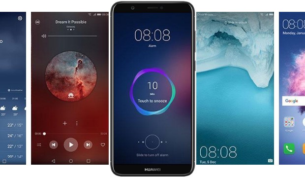 L'interfaccia personalizzata EMUI 8.0 di Huawei P Smart, basata su sistema operativo Android 8.0 Oreo