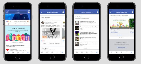 Facebook testa una sezione per le notizie locali