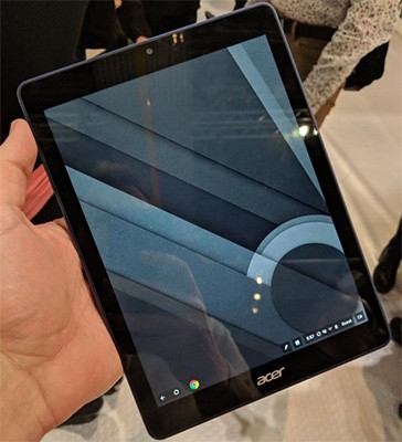 Un tablet a marchio Acer con installato il sistema operativo Chrome OS di Google