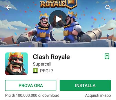 Clash Royale è uno dei primi giochi inseriti nella collezione Instant Gameplay di Google Play
