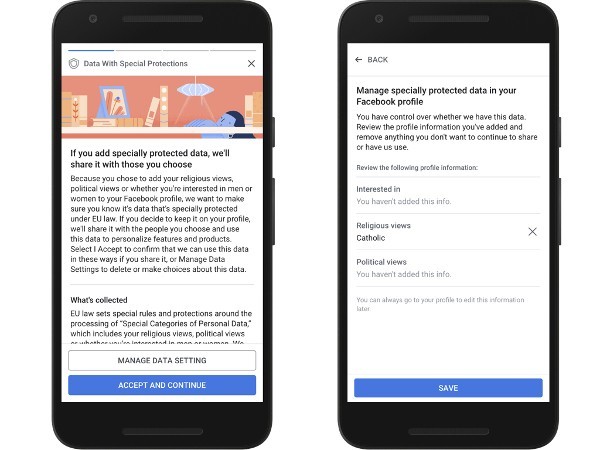 Facebook, gestione delle informazioni del profilo