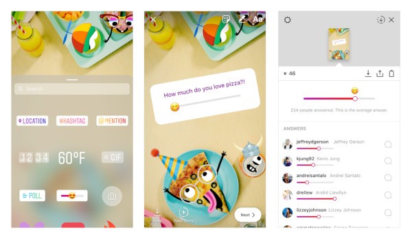 Instagram, nuovi adesivi con emoji a scorrimento