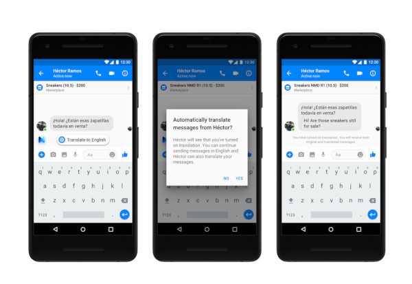 Facebook Messenger, traduzione automatiche