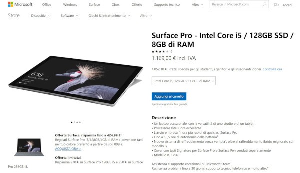 Surface Pro 2017, arriva una nuova variante