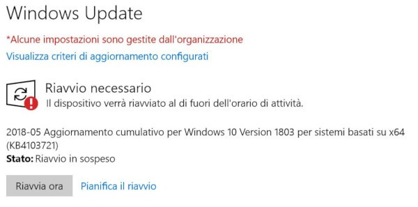 Microsoft aggiorna Windows 10 April 2018 Update