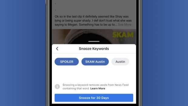 facebook-snooze-keyword