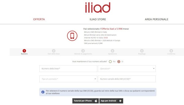 Iliad: come funziona la portabilità