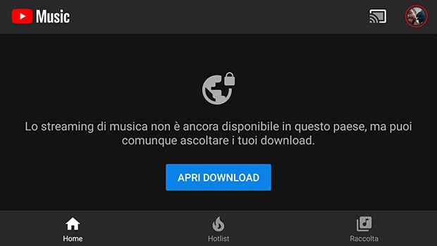 YouTube Music: ancora in stanby l'accesso al servizio dall'Italia