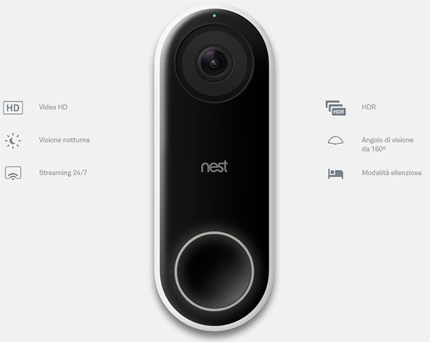 Il campanello con videocamera integrata: Nest Hello permette di comunicare da remoto con chi si trova alla porta