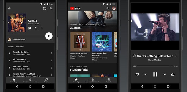 Screenshot per l'applicazione YouTube Music