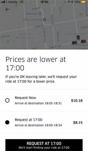 Uno screenshot dell'app di Uber svela la nuova funzionalità, al momento ancora in fase di test e non annunciata