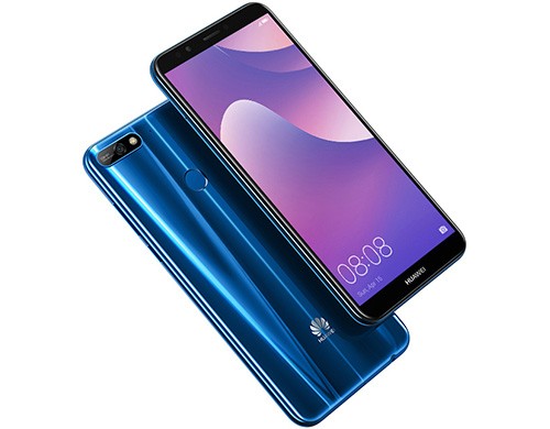 Lo smartphone Huawei Y 2018 nella sua colorazione blu