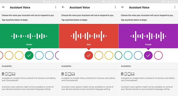 Le diverse voci dell'Assistente Google saranno contrassegnate da un colore, rendendo così più semplice la selezione da parte degli utenti