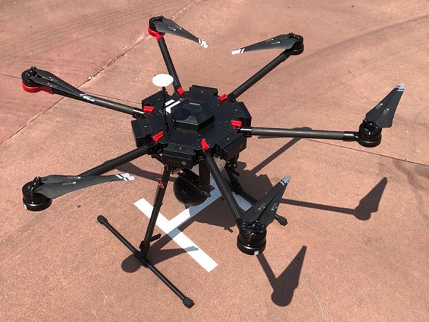 Il drone impiegato da Huawei nella demo della tecnologia 5G