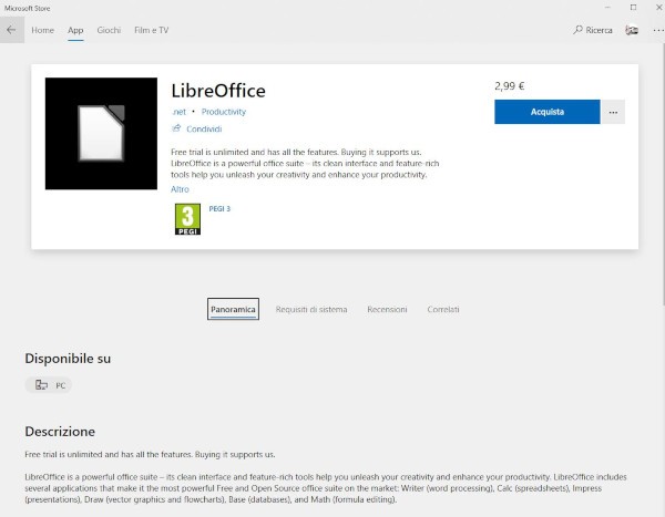 LibreOffice sbarca nel Microsoft Store