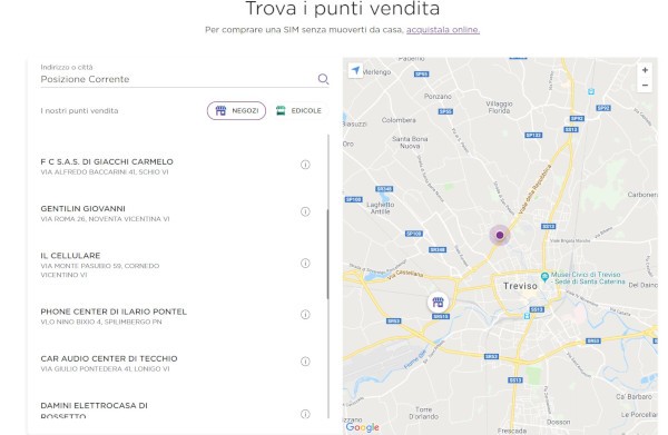 Ho. Mobile: la mappa dei punti vendita