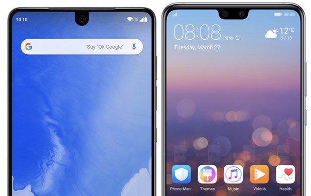 Due differenti tipologie di notch implementate sui propri smartphone da altrettanti produttori Android