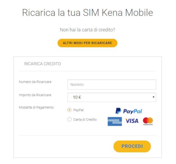 Ricarica Kena Mobile