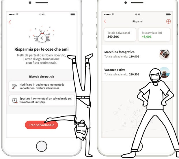La nuova funzionalità Risparmia che sta per essere integrata nell'applicazione di Satispay