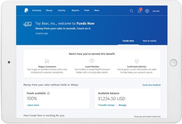 PayPal, Funds Now per aiutare le PMI