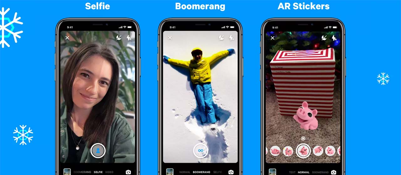 Facebook Messenger, Boomerang e modalità selfie