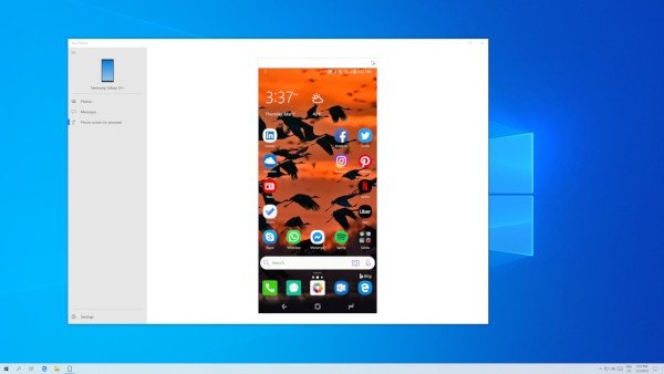 Windows 10 19H1, mirroring degli smartphone Android