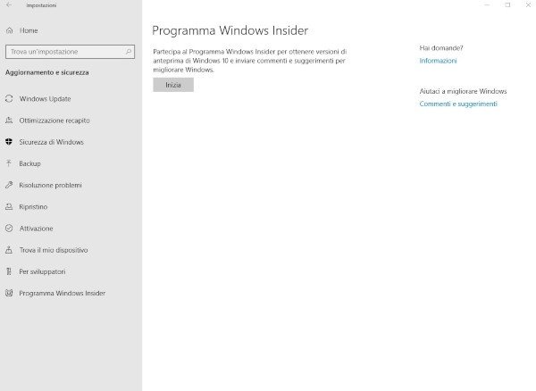 Windows 10, come diventare Insider