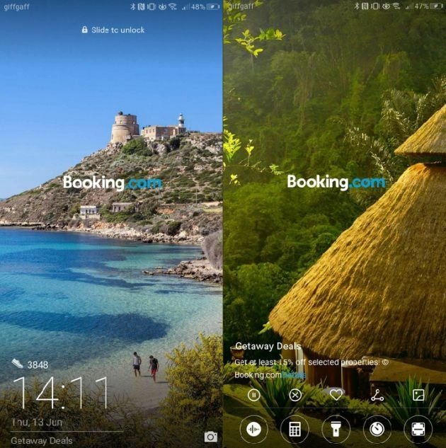 Huawei ads lock screen