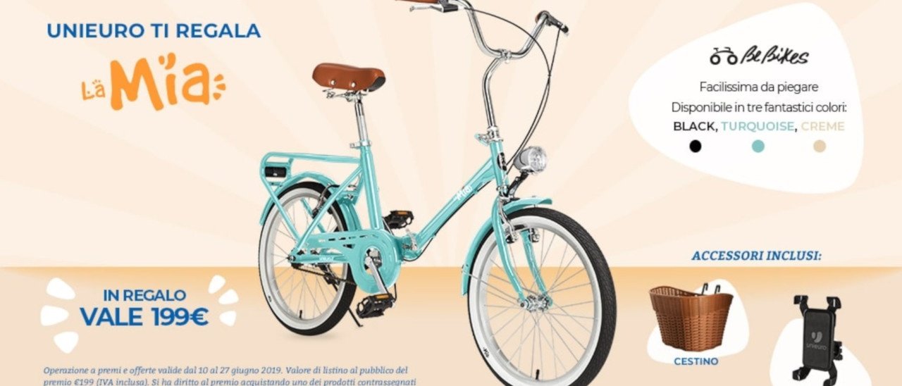 Unieuro regala una bicicletta pieghevole Unieuro regala una bicicletta pieghevole