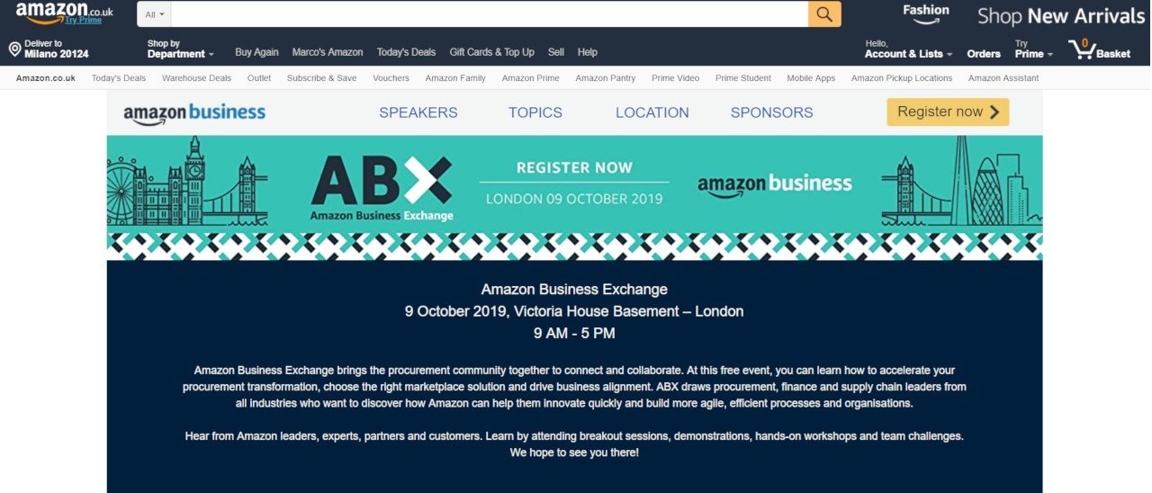 Amazon Business annuncia Amazon Business Exchange Amazon Business annuncia Amazon Business Exchange