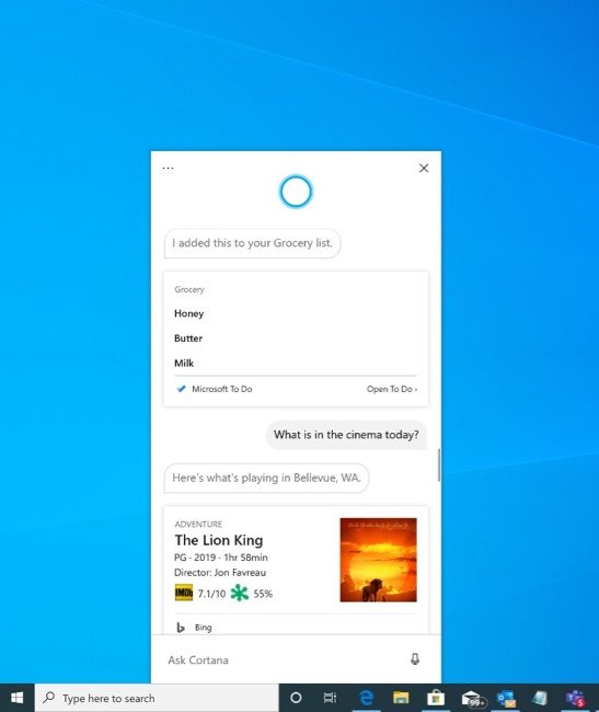 Windows 10, nuova app Cortana