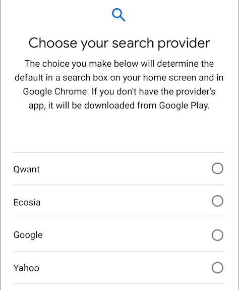 Android Choice Screen