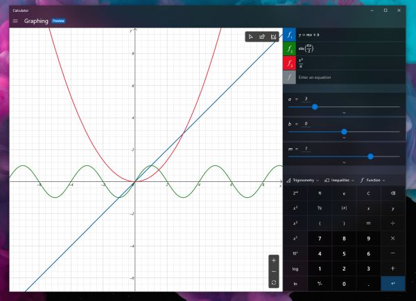 Calcolatrice Graphic Mode Windows 10