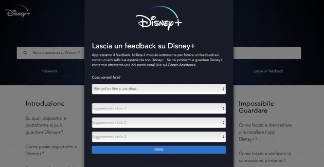 disney plus richiedere film