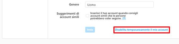 Come disabilitare momentaneamente un account Instagram