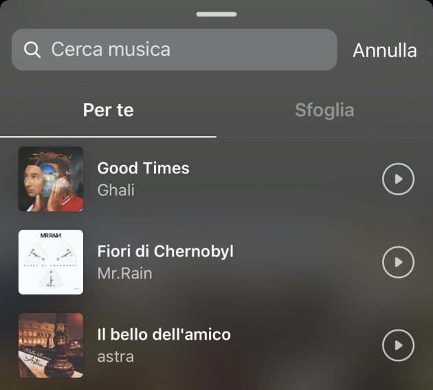 instagram musica