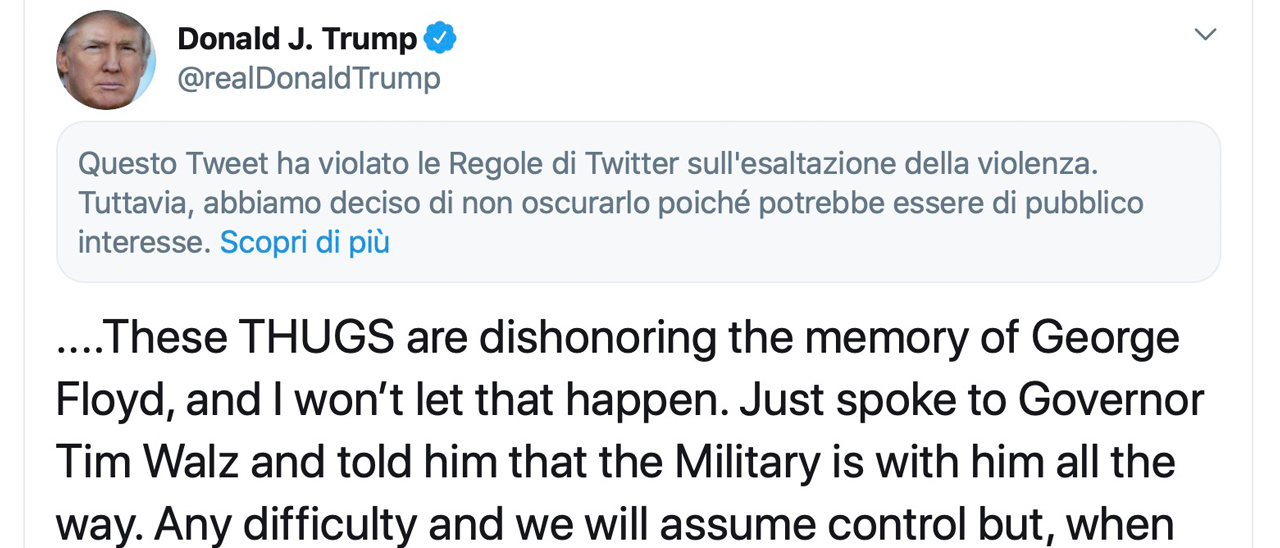 Twitter limita un altro tweet di Donald Trump