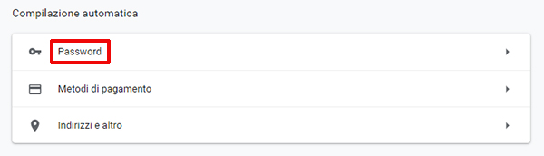 Google Chrome, le password salvate nel browser