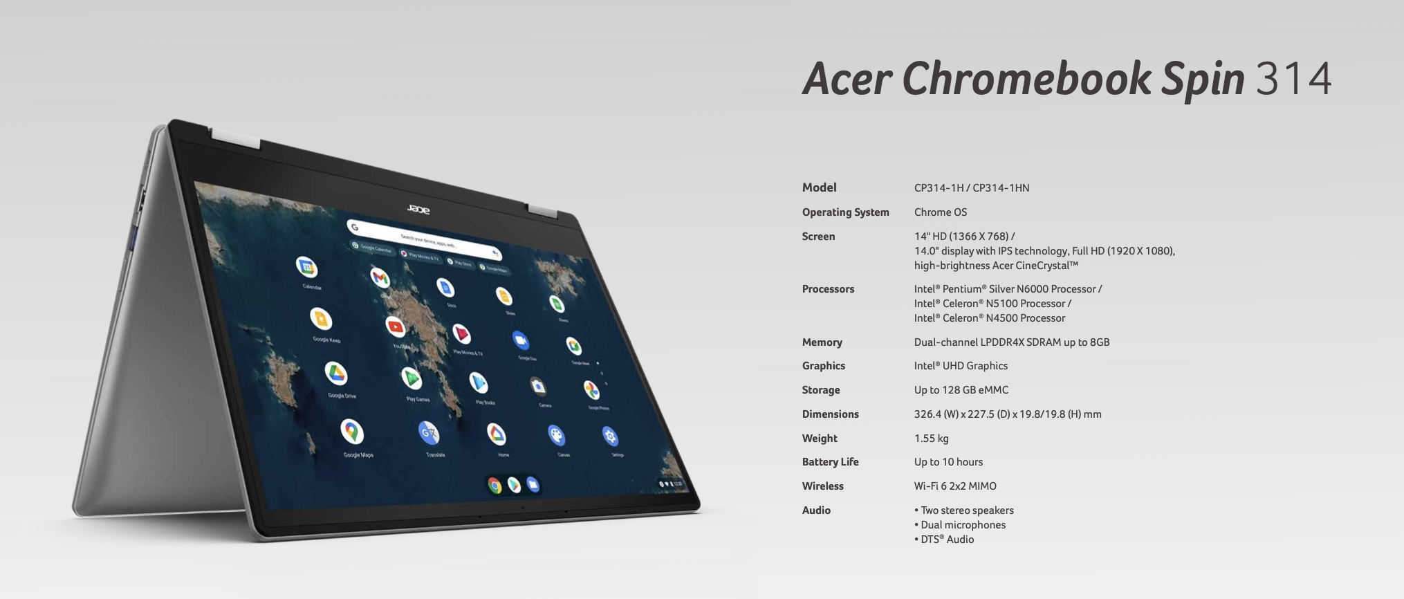 Acer Chromebook Spin 314