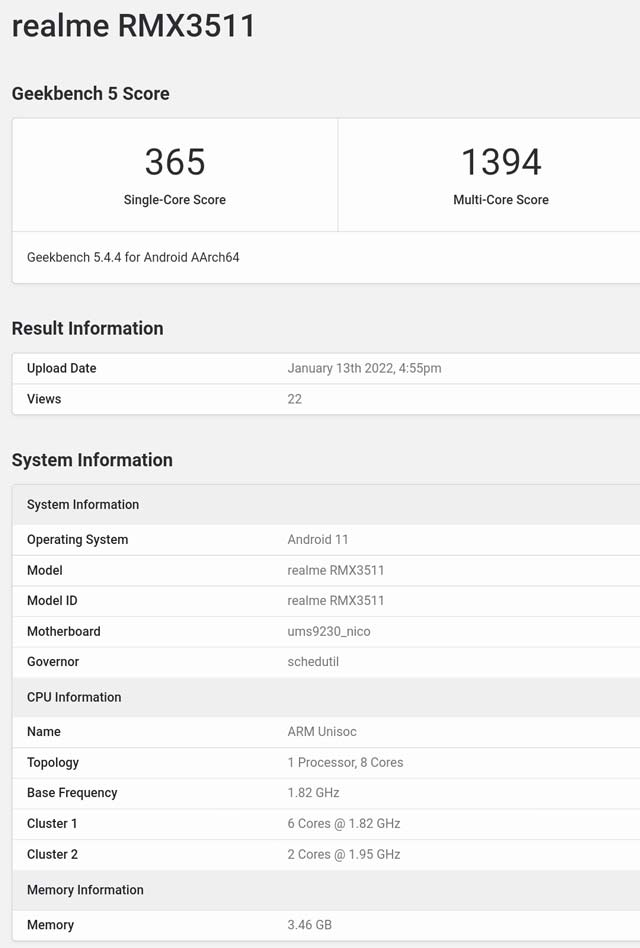 realme c35 specifiche leak