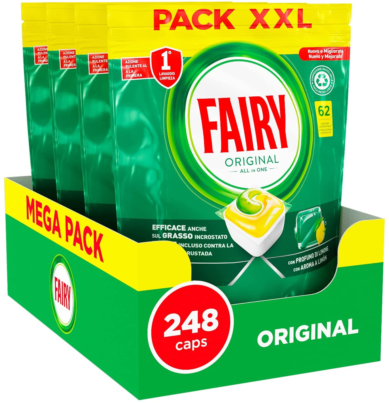 Fairy Original, 248 pastiglie per lavastoviglie SCONTO 18€ su Amazon