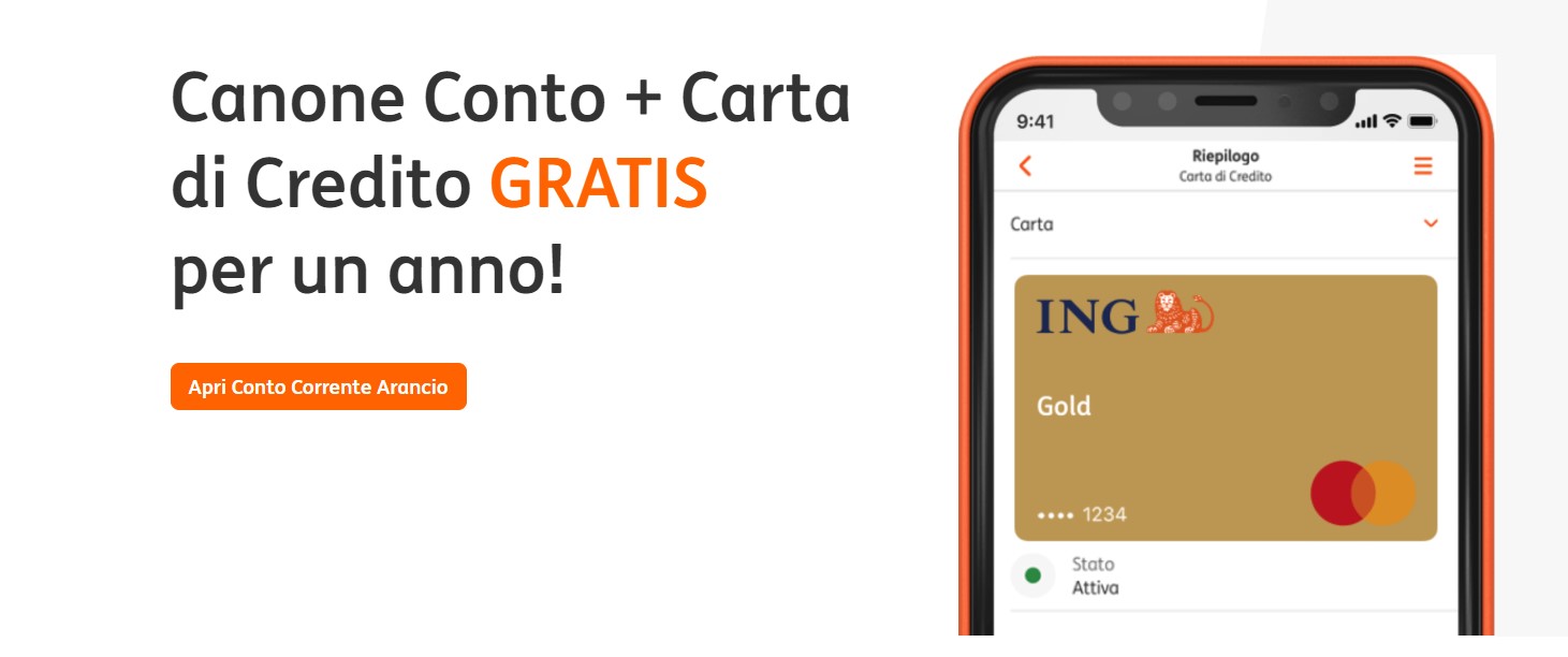 Conto Corrente Arancio carta di credito gratis