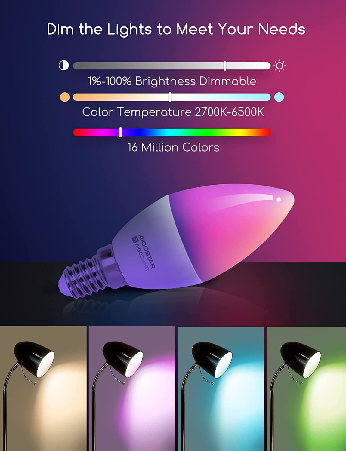 Cinque lampadine smart E27 Aigostar compatibili Alexa: -20% su