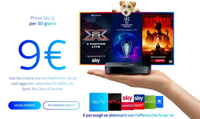 Prova Sky Q 9 euro