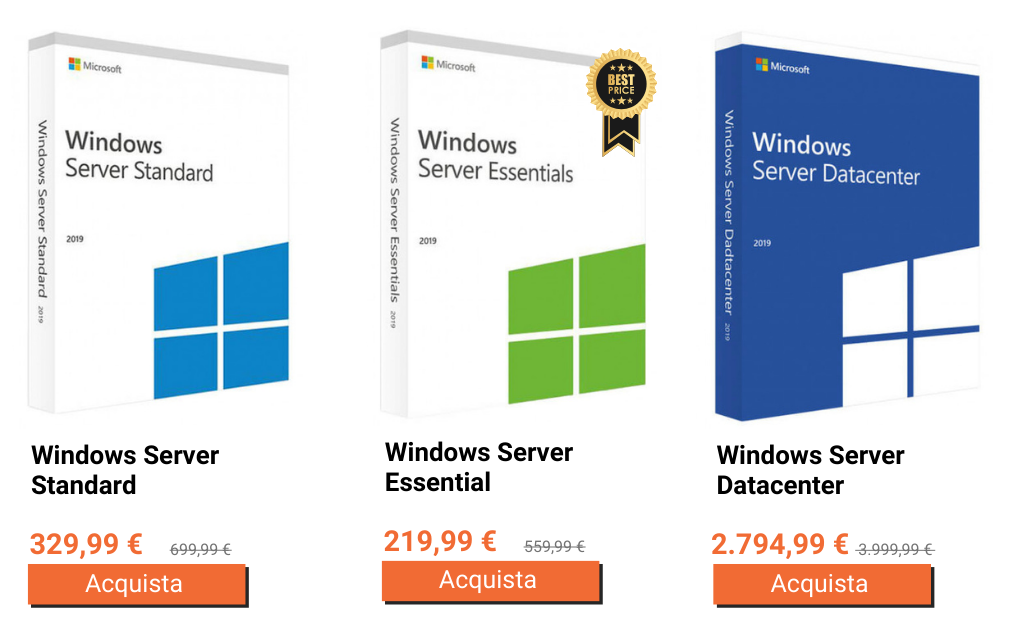 Acquistare Windows Server 2019