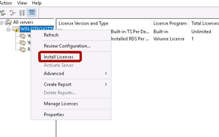 Attivare licenza Cal Windows Server