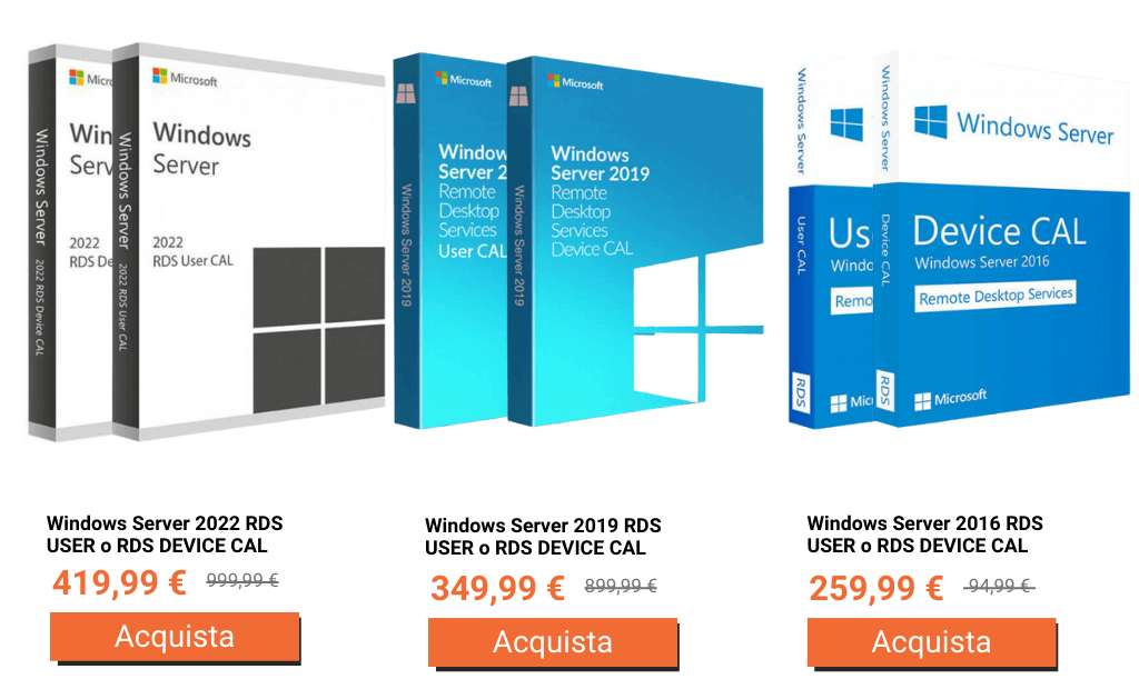 Acquistare Windows Server RDS CAL